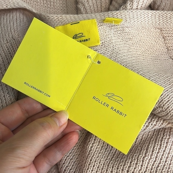 Roller Rabbit May Cape Sweater poncho solid Pale Rose, fringed hem,fits all NWT - Picture 5 of 12